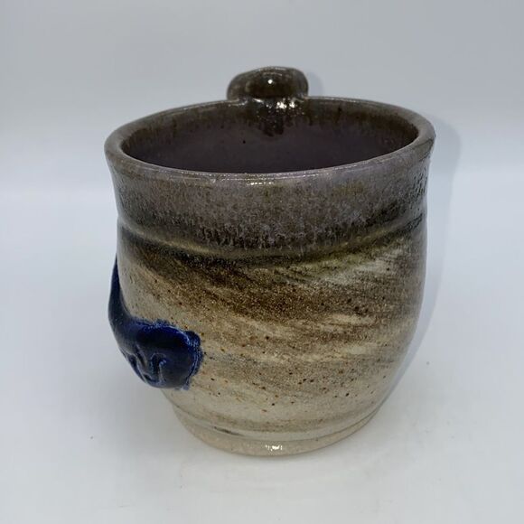 Studio Pottery Hand Crafted Fish Graphics Mug Unique - Picture 4 of 8